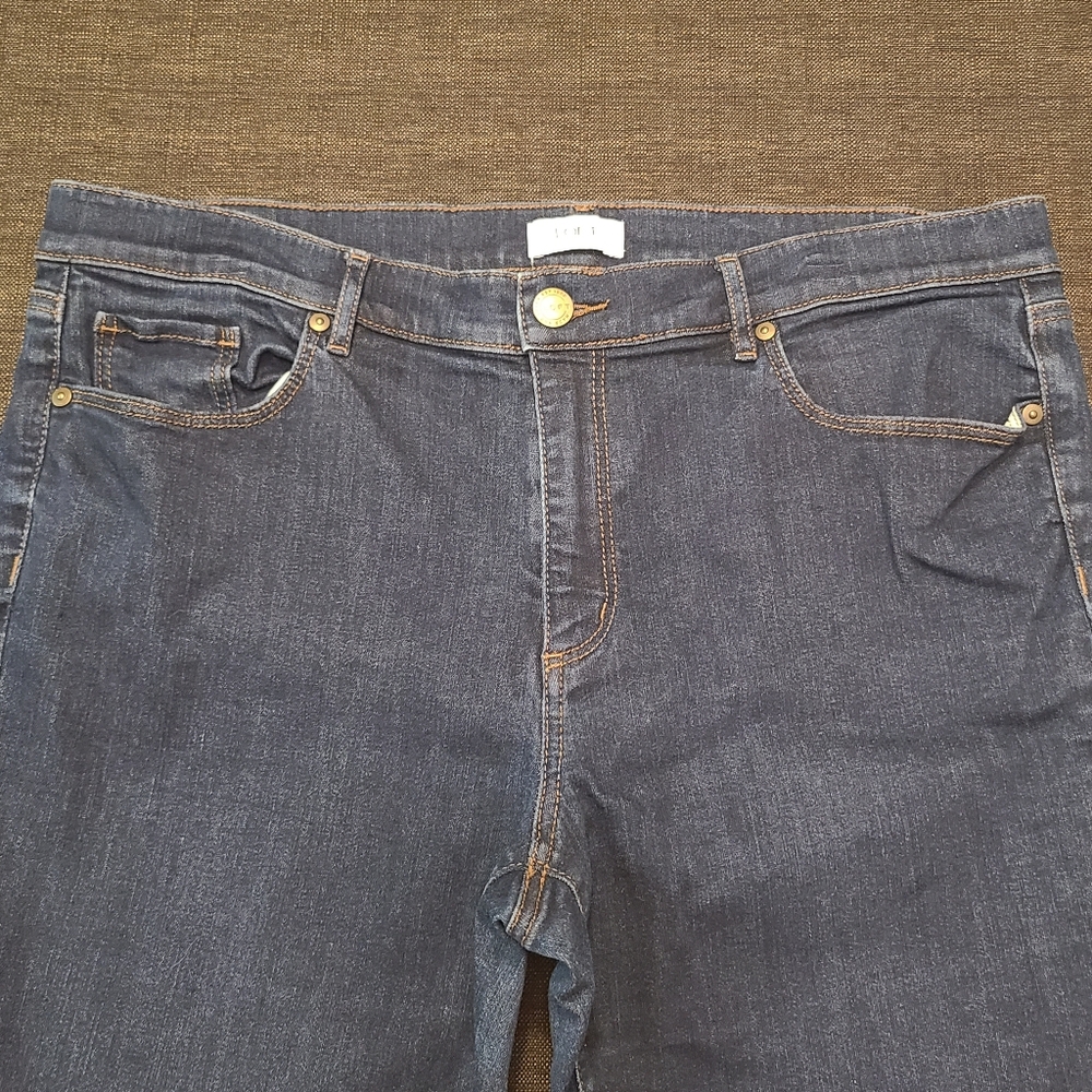 LOFT Womens Dark Wash Skinny Jeans High Rise Stretch Denim Size 16